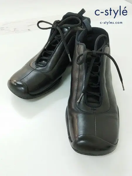 PRADA SPORT プラダ スポーツ スニーカー 7 ブラック レザー ハイカット Linea Rossa リネアロッサ T0350