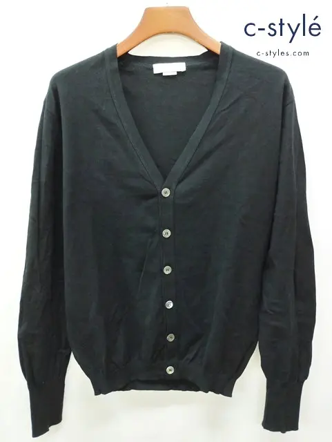 JOHN SMEDLEY ジョンスメドレー カーディガン L ブラック 英国製