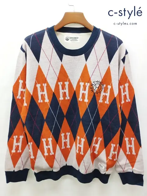 HORN GARMENT ホーンガーメント セーター 50 マルチカラー Alton Argyle Sweater HCM-3C-AB95