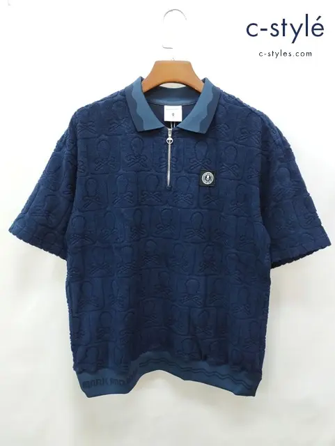MARK&LONA マーク＆ロナ ポロシャツ 50 ネイビー Fader Pile Polo MLM-3A-AP05