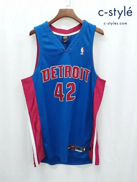 NIKE ナイキ ユニフォーム XL ブルー NBA Detroit Pistons 42 ジェリー スタックハウス SP02-PRX