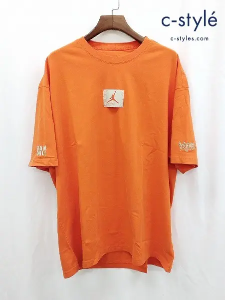NIKE×SHELFLIFE ナイキ×シェルフライフ Tシャツ 2XL オレンジ 綿100% JORDAN ジョーダン DV7000-819