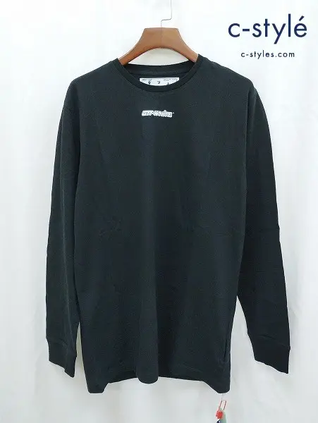 Off-White オフホワイト Tシャツ XL ブラック 長袖 綿100% マーカーアロー プリント OMAB001E20JER003