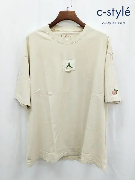 NIKE×TITAN ナイキ×タイタン Tシャツ 2XL アイボリー系 半袖 綿100% JORDAN ジョーダン DV7029-234