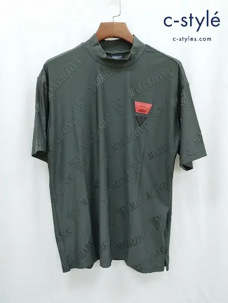 MARK&LONA マークアンドロナ Tシャツ 50 カーキ 半袖 モックネック 日本製 ゴルフウェア MCM-4A-AA50