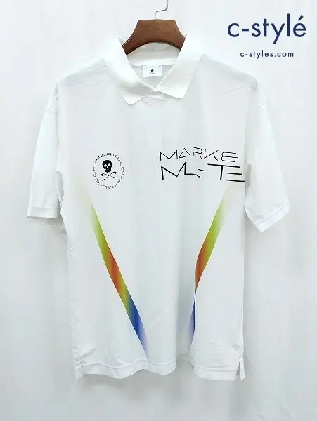 MARK&LONA マークアンドロナ ポロシャツ 50 ホワイト 半袖 ゴルフウェア Emitter MLT Polo MLM-4B-AP11
