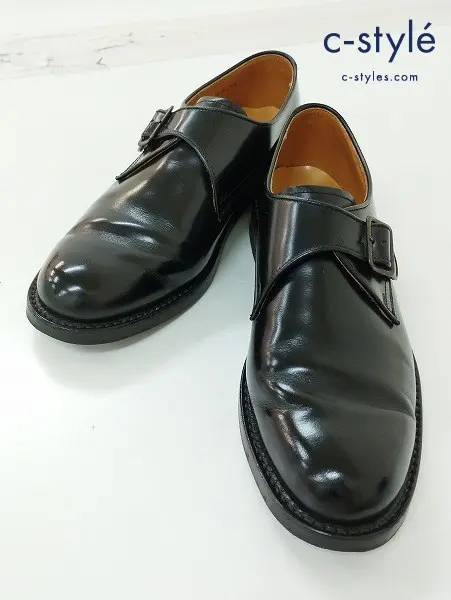 REGAL リーガル 革靴 25・1/2 ブラック Worth Collection Single Monk Strap Shoes J646