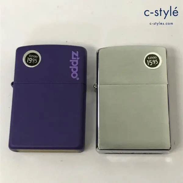 ZIPPO ジッポー オイルライター マットパープル ’06 無地 シルバー ’07 計2点