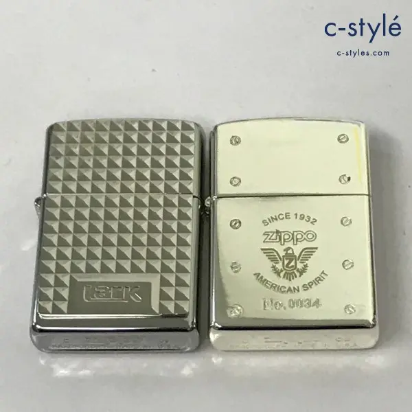 ZIPPO ジッポー オイルライター Lark ’09 SINCE 1932 AMERICAN SPIRIT ’05 シルバー 計2点
