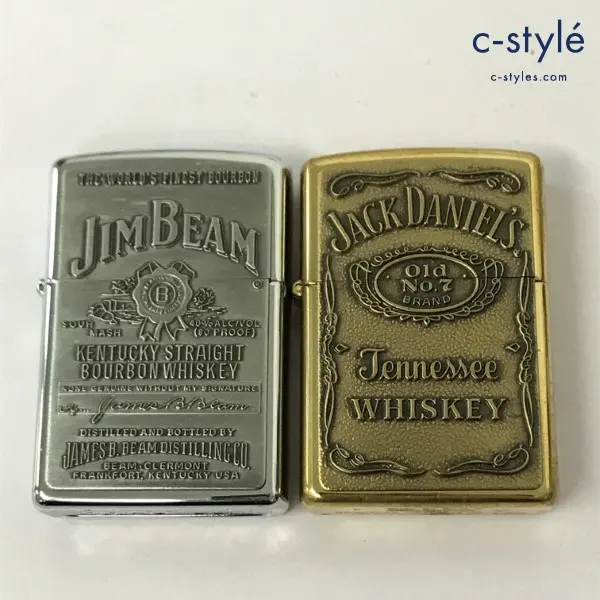 ZIPPO ジッポー オイルライター JIM BEAM ’07 シルバー JACK DANIEL’S ’07 ゴールド 計2点