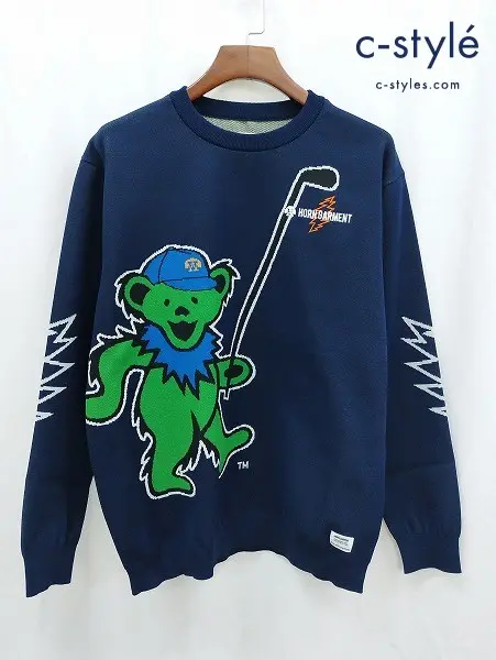 HORN GARMENT ホーンガーメント ニットプルオーバー 50 ネイビー Grateful Dead HVM-3A-AB32