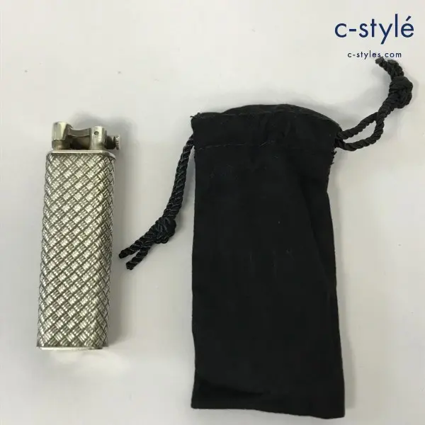 dunhill ダンヒル ハンマー式ガスライター メッシュ柄 シルバー 専用袋付