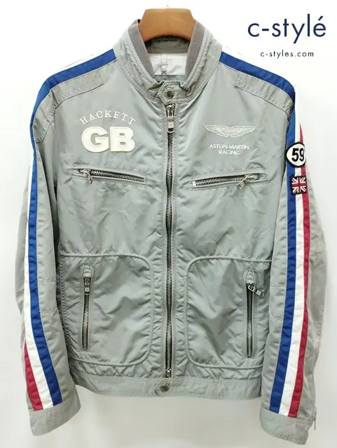 ASTON MARTIN RACING BY HACKETT ナイロンジャケット S グレー レーシング ブルゾン HM400163