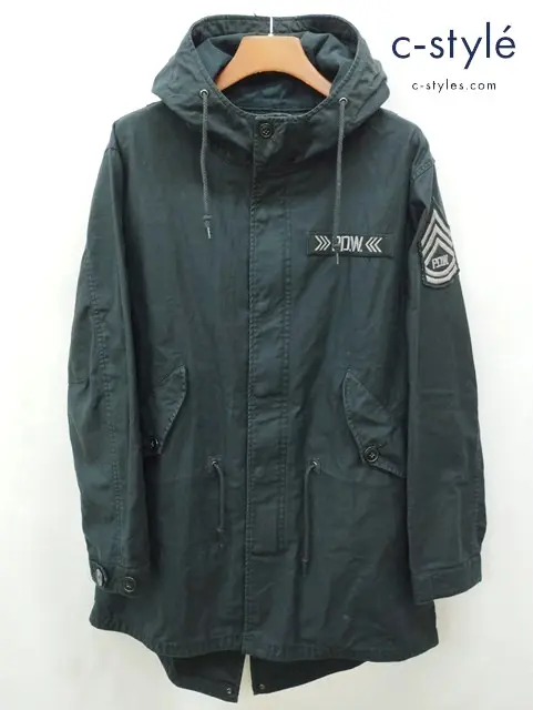 AVIREX アヴィレックス モッズコート XL ブラック 綿100% P.D.W. ミリタリー M-51 PARKA 6672012