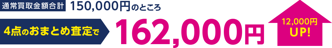 4点のおまとめ査定で162,000円